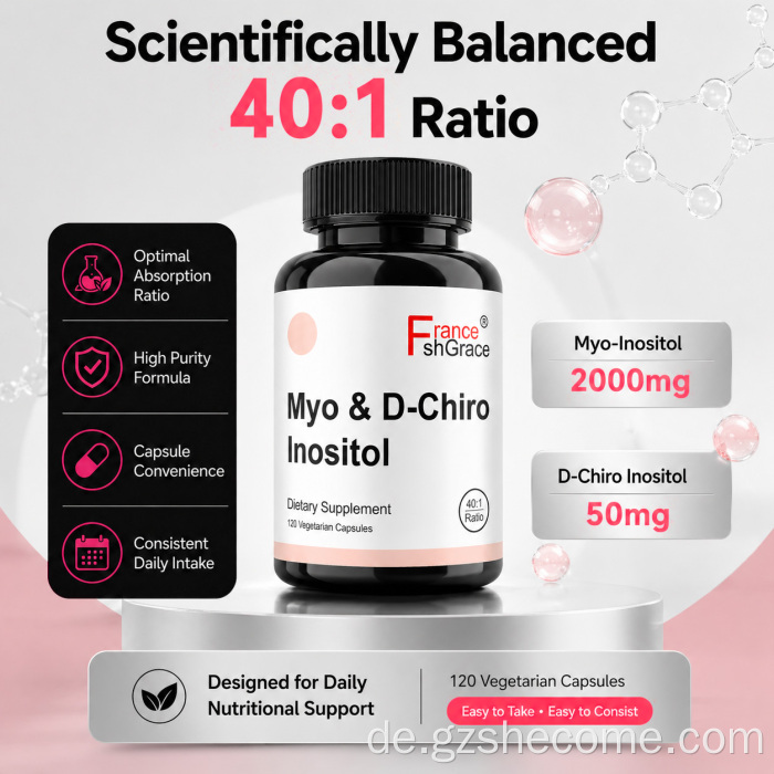 Premium Shecome Myo Inositol-Kapseln für den Hormonhaushalt